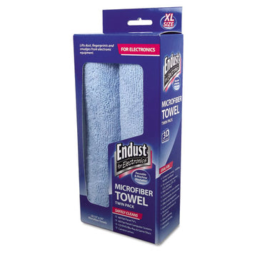 Endust® for Electronics Large-sized Microfiber Towels Two-pack, 15 X 15, Unscented, Blue, 2-pack freeshipping - TVN Wholesale